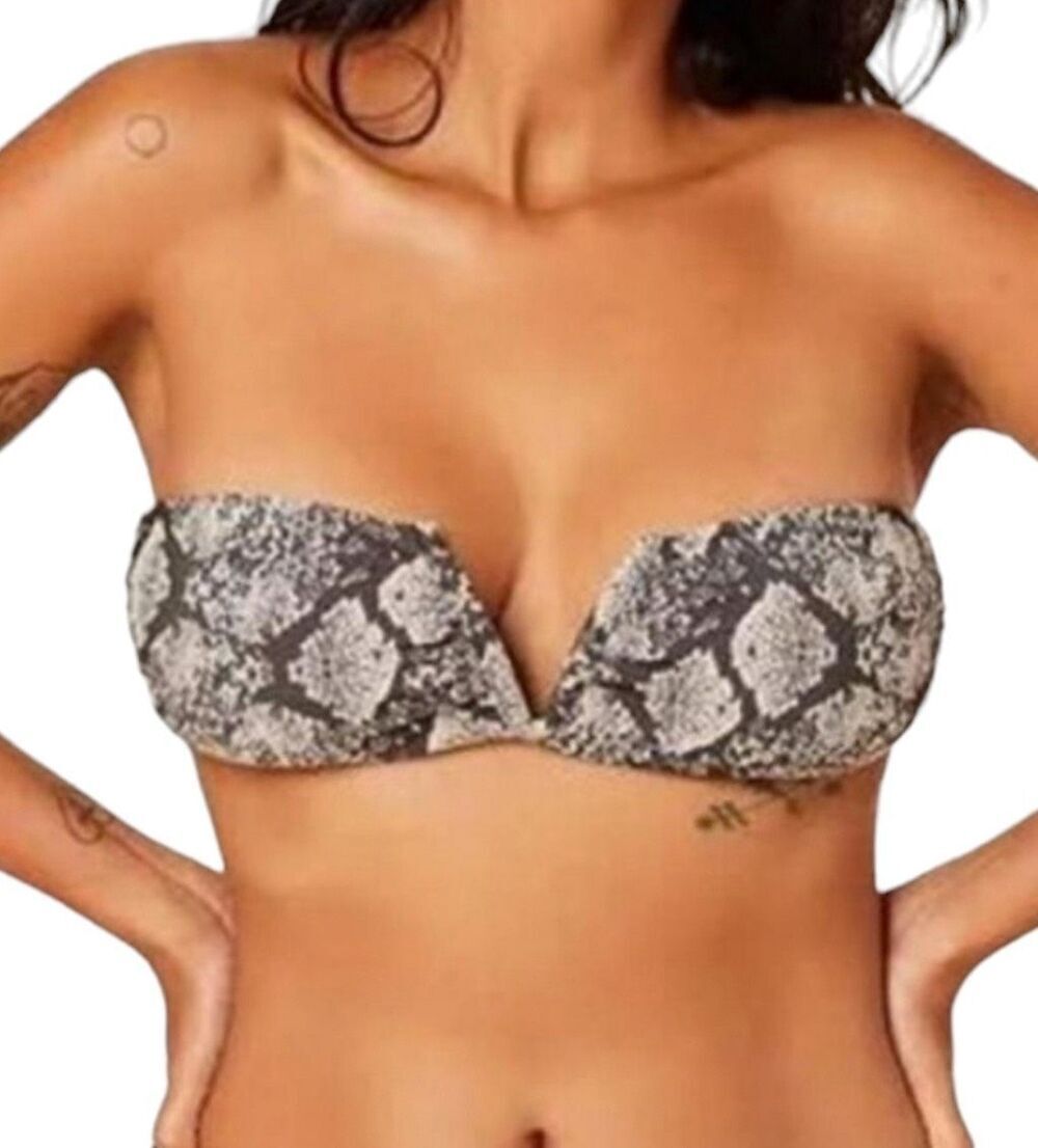 Andie Swim The Scala Snakesin Strapless Swim Top Nwt Large